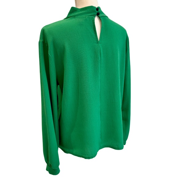 NWOT Boohoo Green Long Sleeve Blouse with Neck Ties - Bow! | Size US 10 - Picture 10 of 12